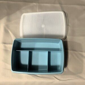 TUPPERWARE - vintage Store n Go Organizer 767-1 TUPPERCRAFT Country Blue, craft